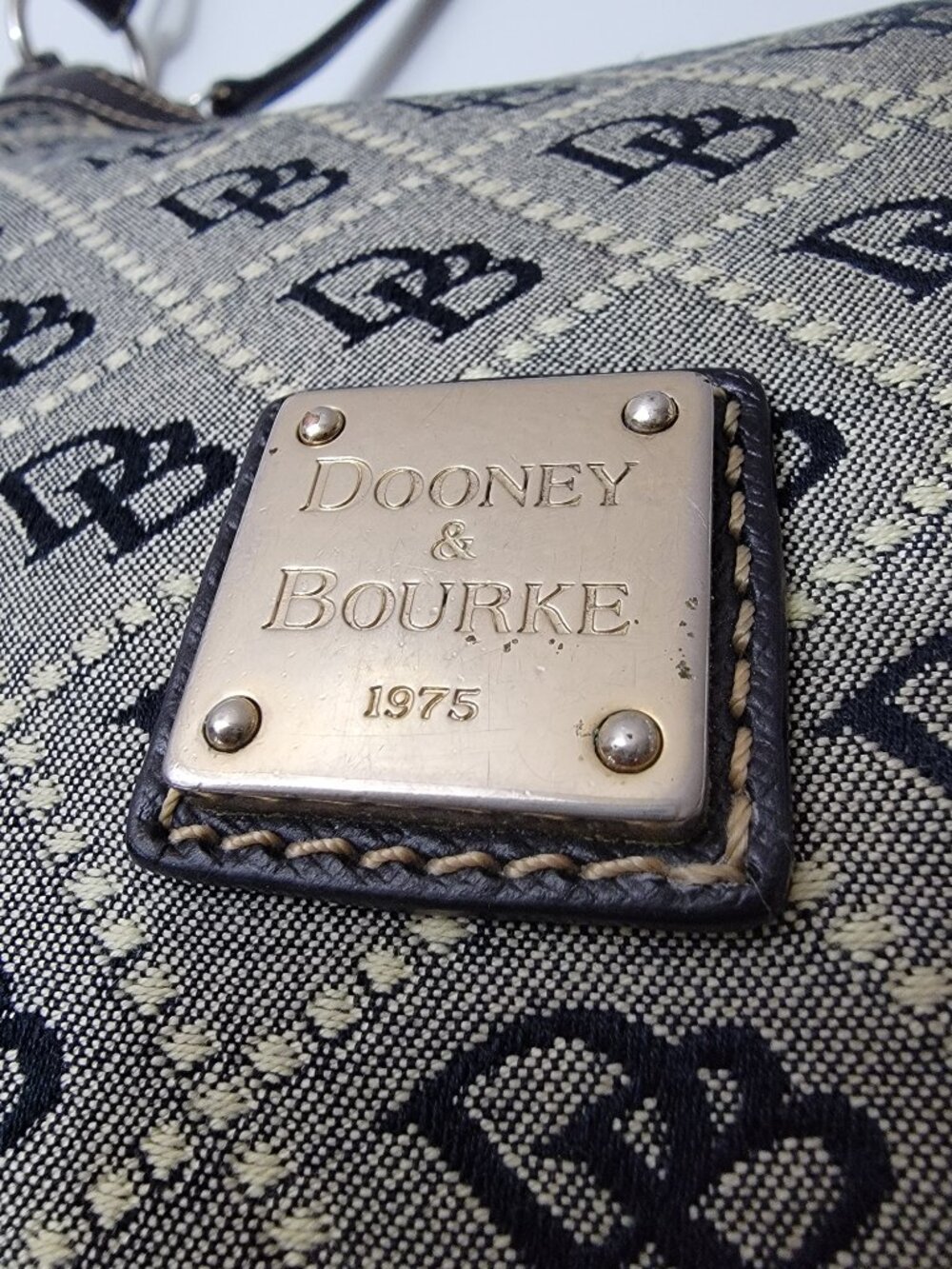 Dooney & Bourke Signature DB Monogram Jacquard Hobo Shoulder Bag Black Gray - Picture 2 of 13